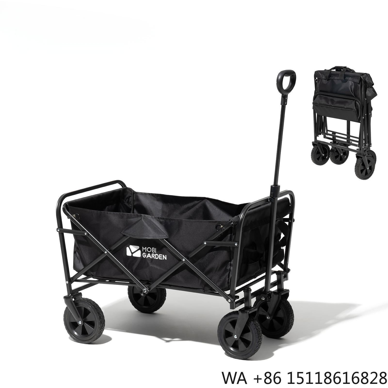 Outdoor Adventure Table With Storage - รถเข็นแคมป์ปิ้งพับได้สี่ล้อ Mobi Garden น้ำหนักเบา พร้อมช่องเก็บของ ผ้า