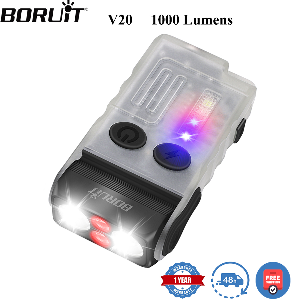 Outdoor Adventure Camp - BORUiT V20 ไฟฉายพวงกุญแจ LED พร้อมเสียงเตือน ไฟฉายแบบหมุนได้