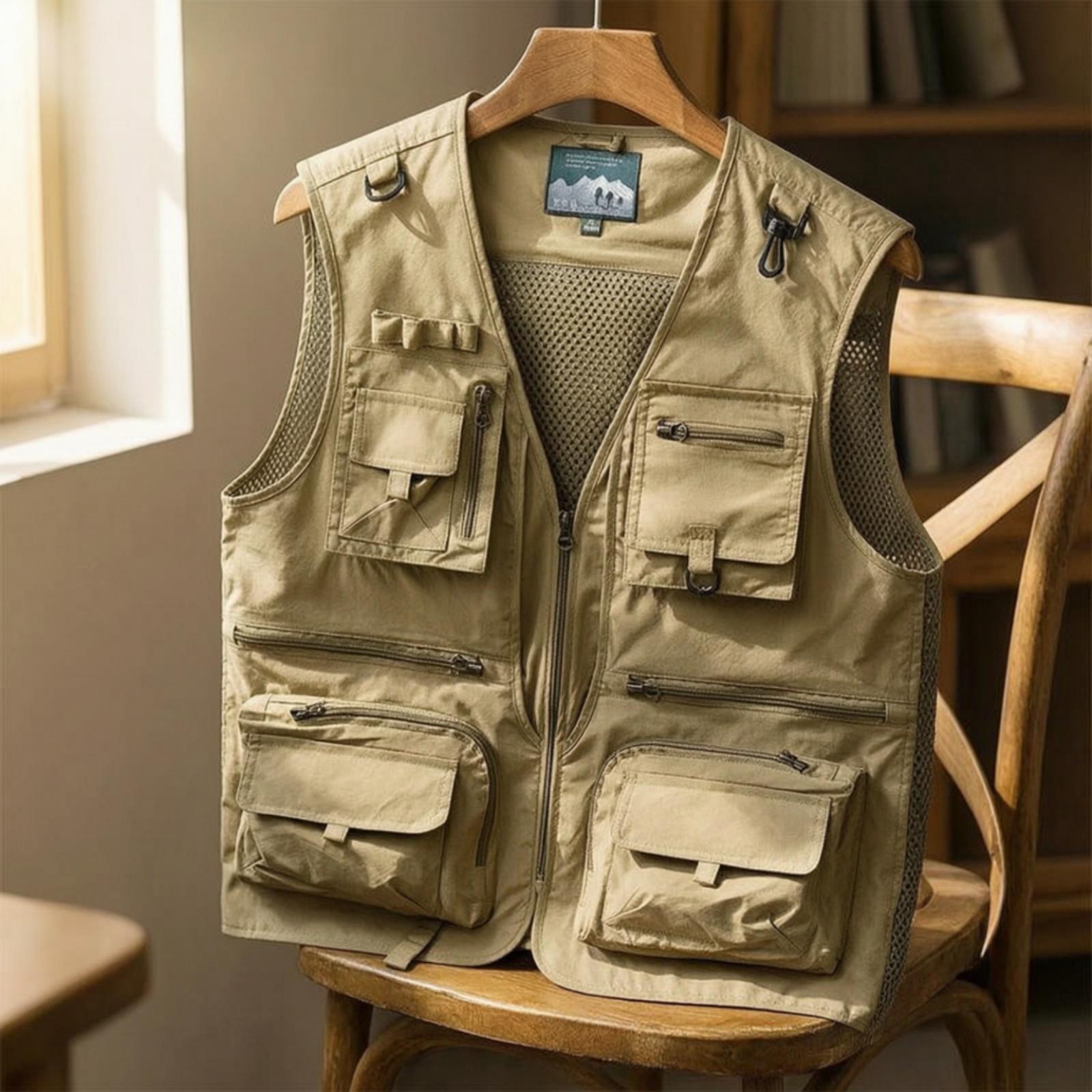 เสื้อกั๊กผู้ชายแบบไม่มีแขน ผ้า - Outdoor Adventure Vest บทวิจารณ์และราคา