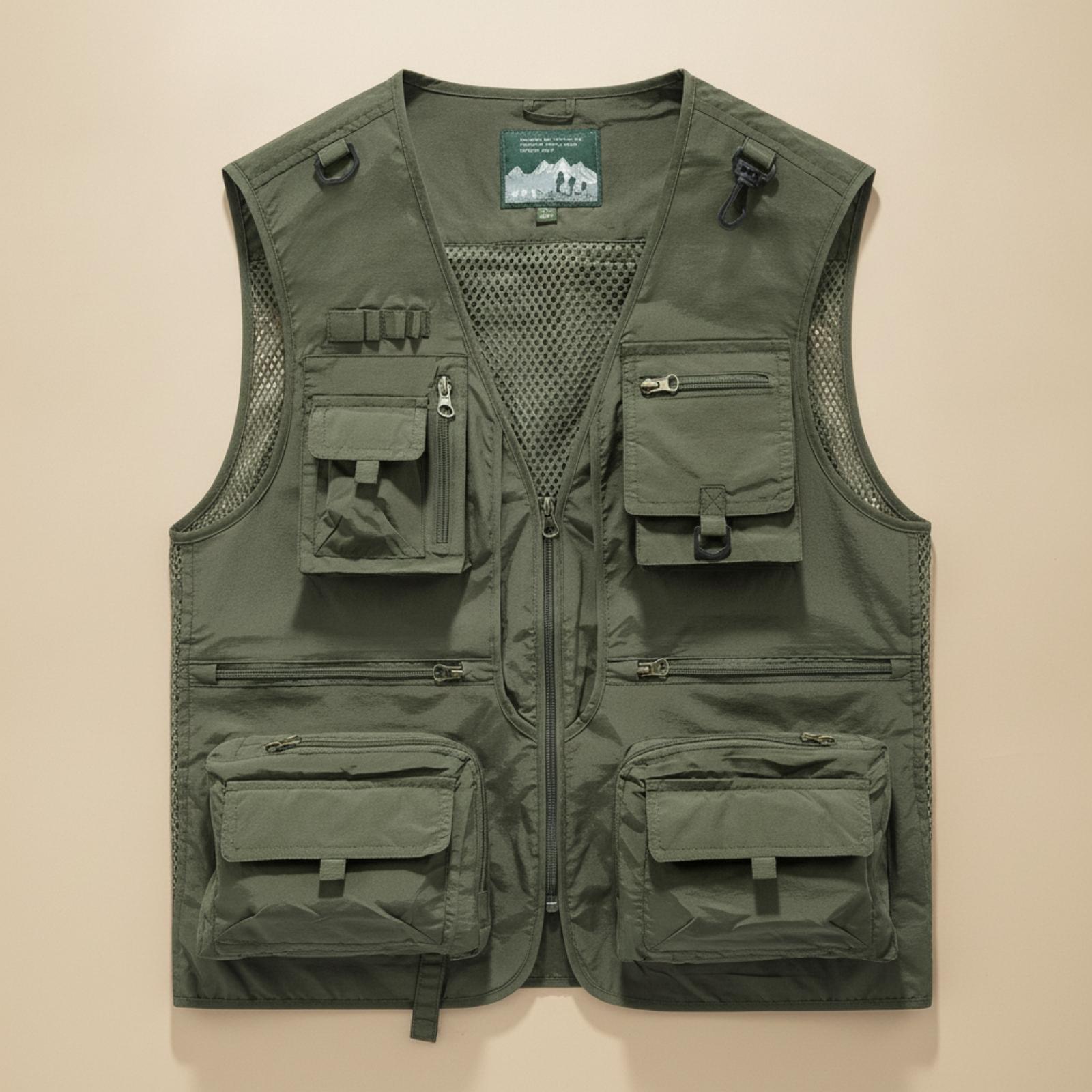 เสื้อกั๊กผู้ชายแบบไม่มีแขน ผ้า - Outdoor Adventure Vest บทวิจารณ์และราคา